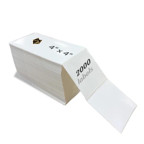 4" x 4" Thermal Transfer Fanfold White Label