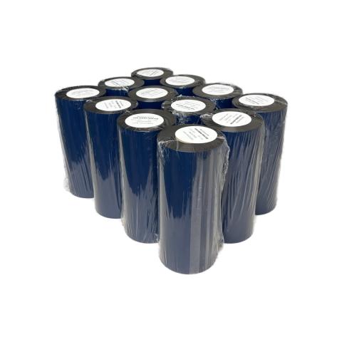 12 Rolls 6.5" x 1476' (165 mm x 450 m) Premium Resin Enhanced Wax Thermal Transfer Ribbon 1" Core, Coated Side Out for Zebra Printers